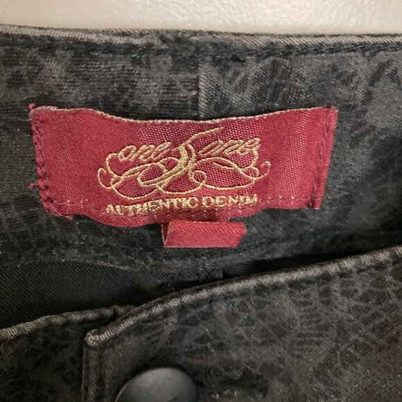 ONE 5 ONE Lace Imprint Design Jeans Tapered Leg Stretchy Sz 12 - Picture 3 of 7